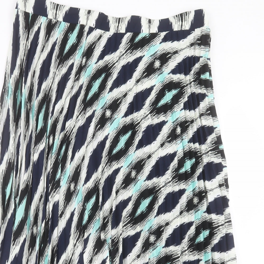 Marks and Spencer Womens Multicoloured Geometric Polyester A-Line Skirt Size 20