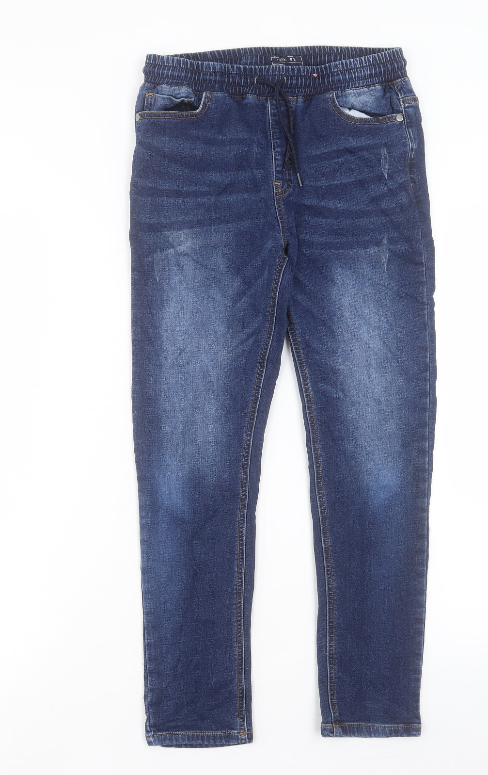 NEXT Boys Blue Cotton Straight Jeans Size 11 Years Regular Tie