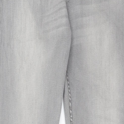 Boohoo Mens Grey Cotton Skinny Jeans Size 34 in L30 in Regular Button
