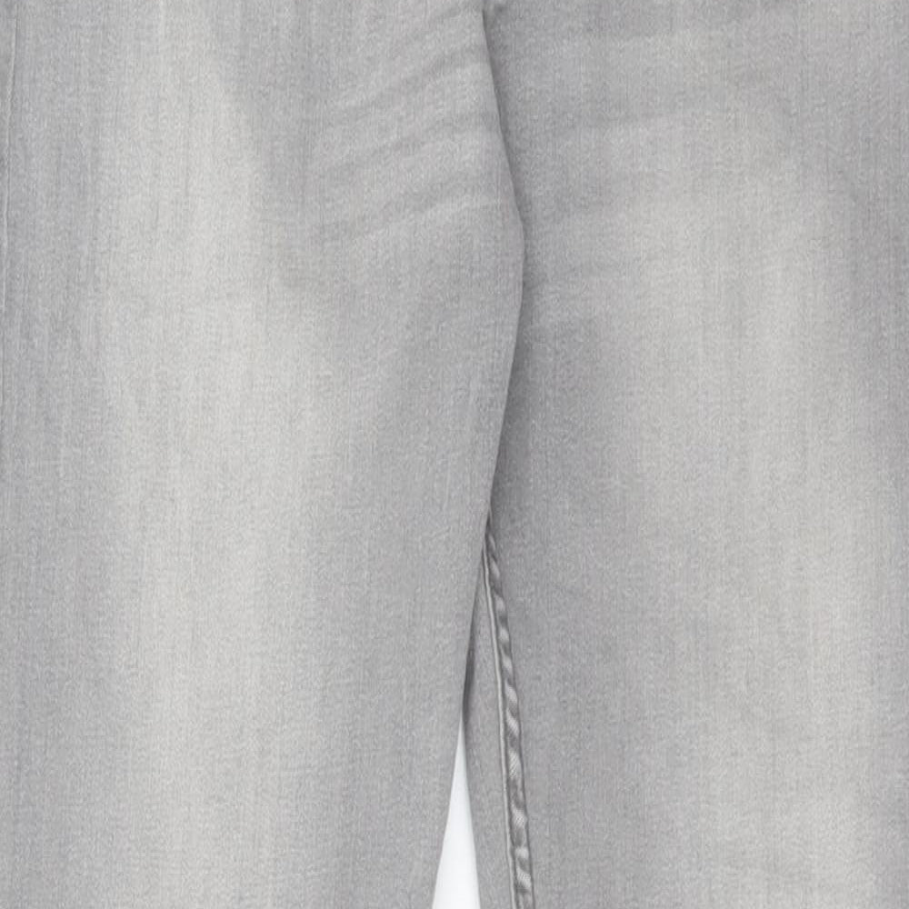 Boohoo Mens Grey Cotton Skinny Jeans Size 34 in L30 in Regular Button