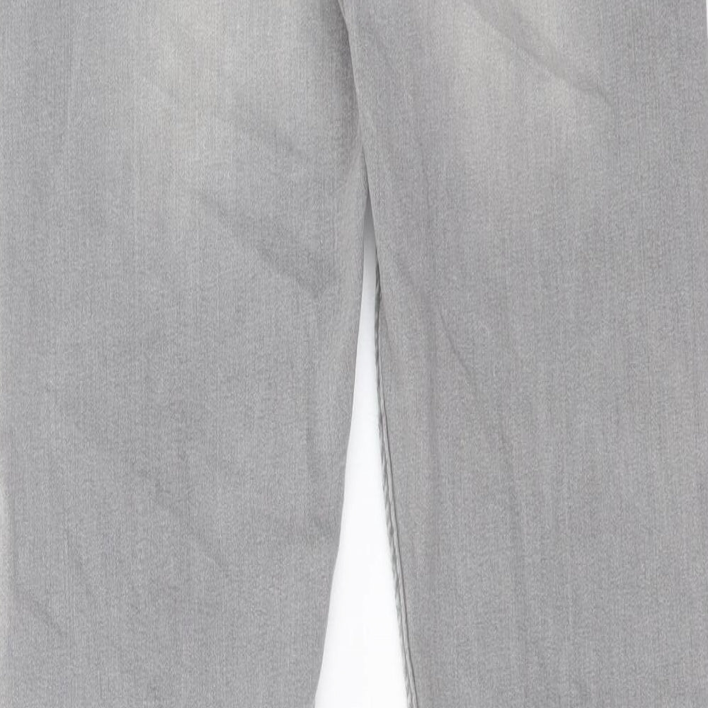 Boohoo Mens Grey Cotton Skinny Jeans Size 34 in L30 in Regular Button