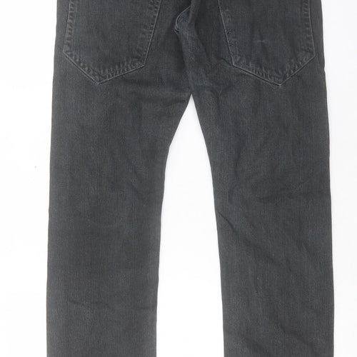 lwvis Mens Black Cotton Straight Jeans Size 32 in L30 in Regular Button