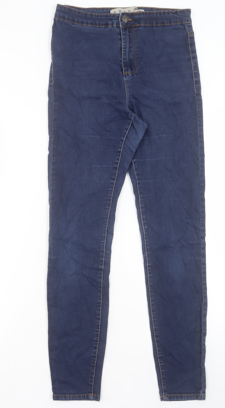Denim & Co. Womens Blue Cotton Skinny Jeans Size 10 L28 in Regular Button