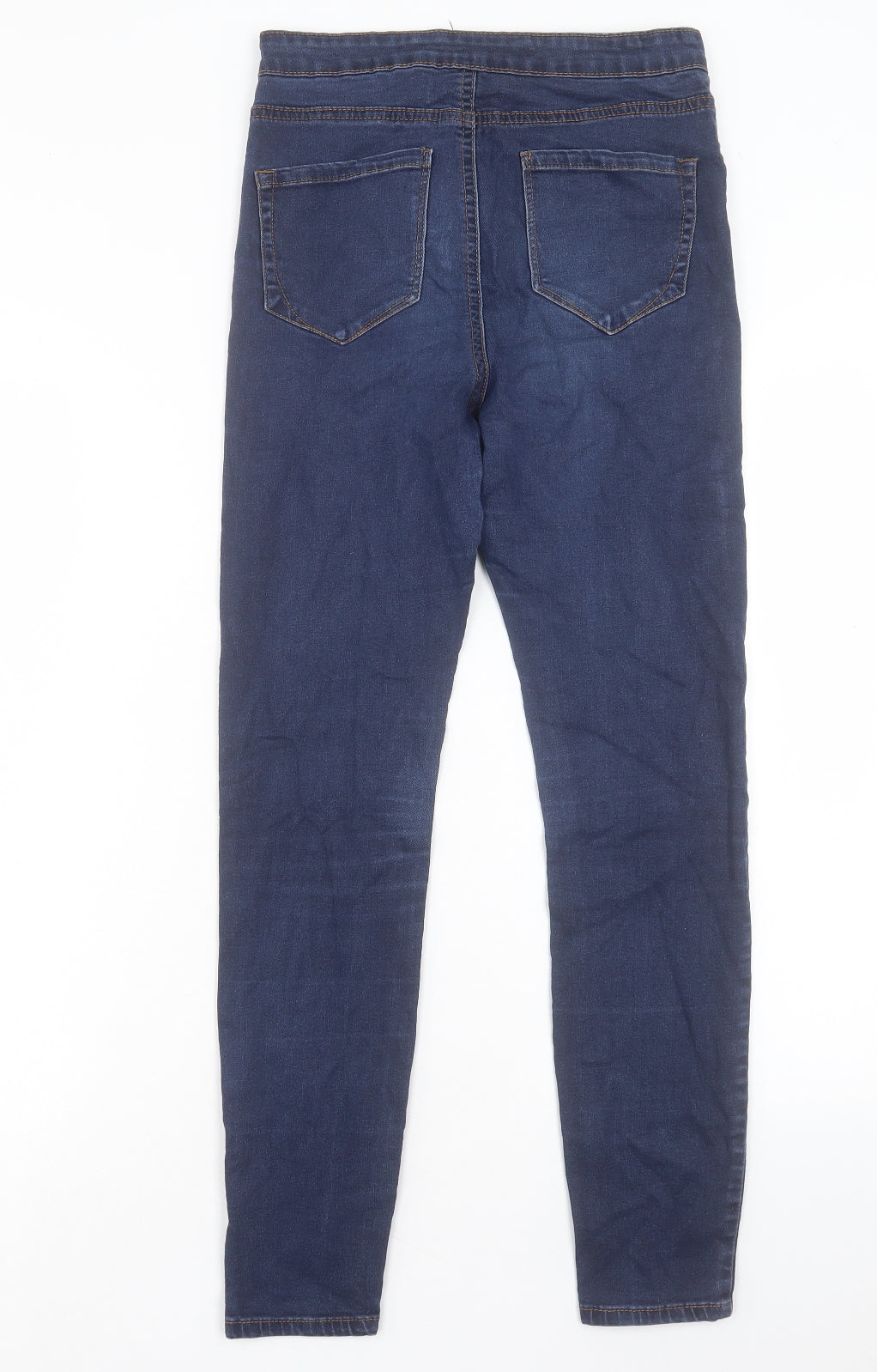 Denim & Co. Womens Blue Cotton Skinny Jeans Size 10 L28 in Regular Button