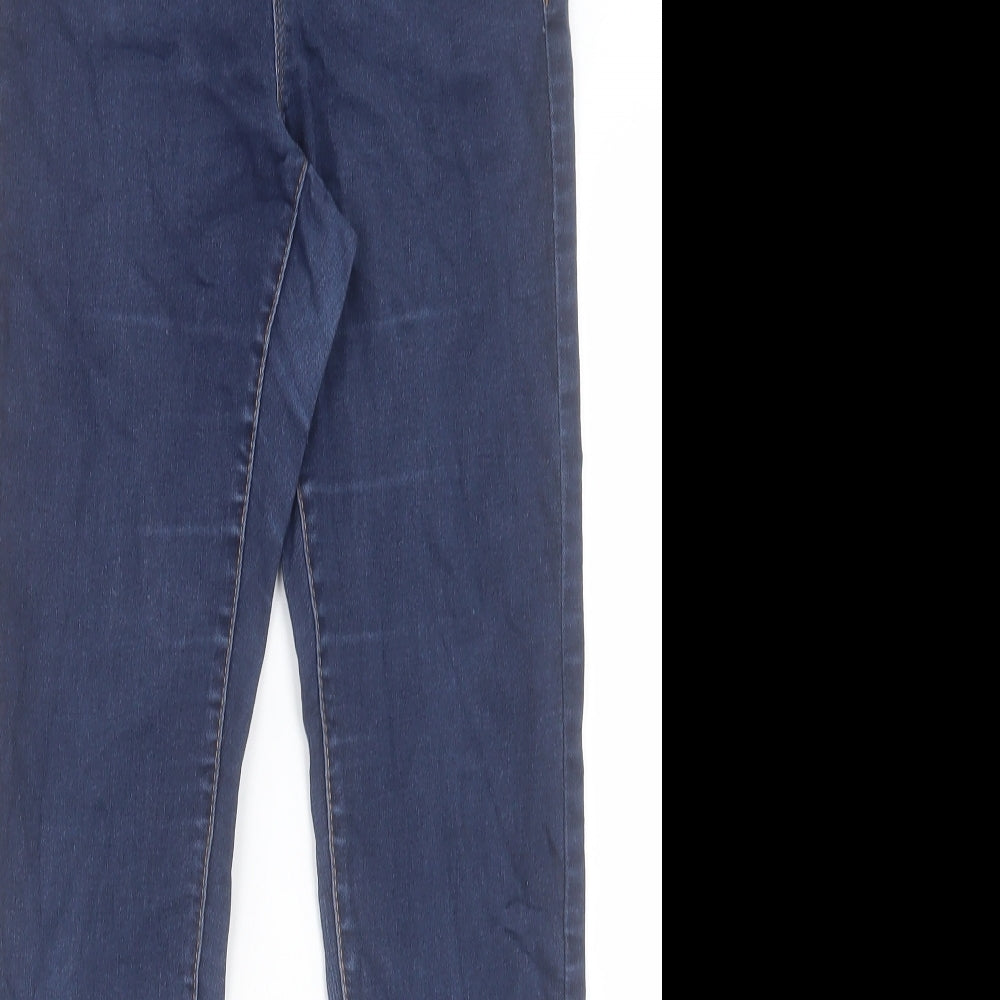 Denim & Co. Womens Blue Cotton Skinny Jeans Size 10 L28 in Regular Button