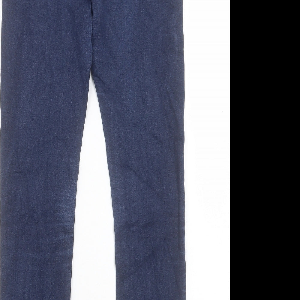 Denim & Co. Womens Blue Cotton Skinny Jeans Size 10 L28 in Regular Button