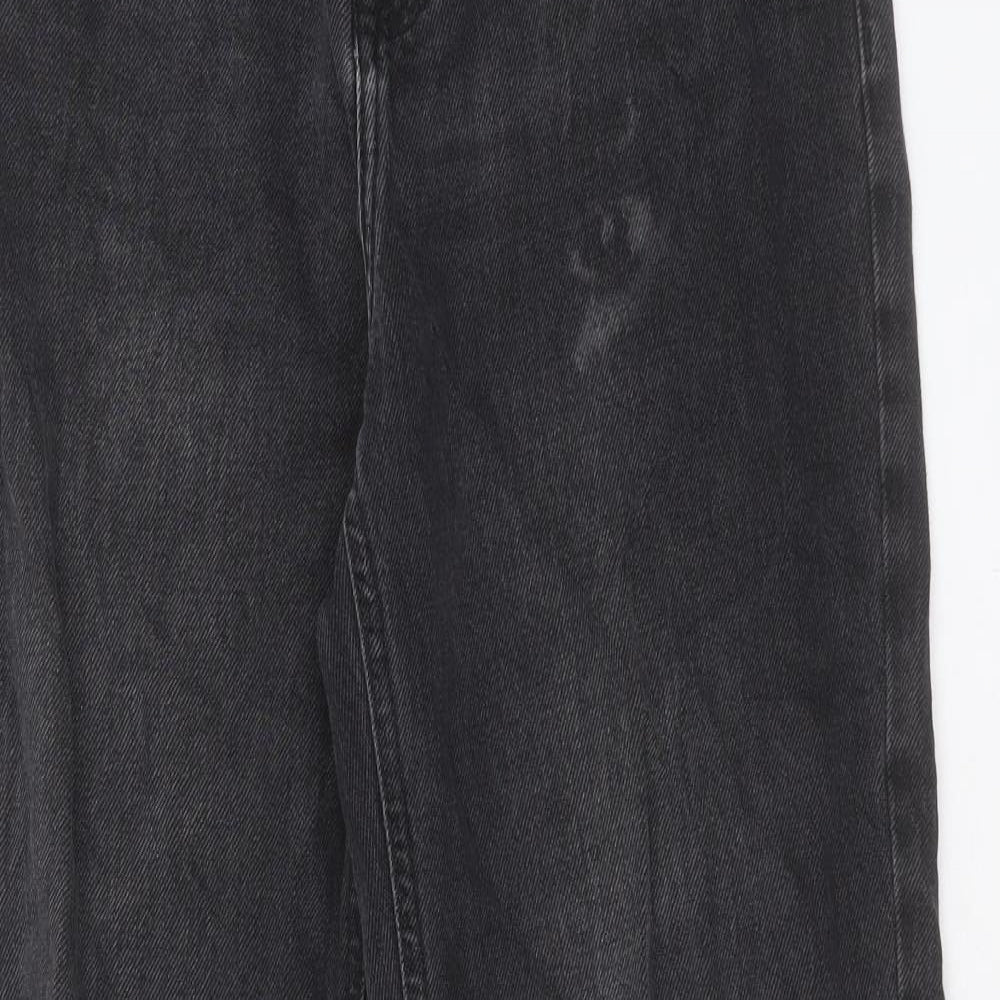 F&F Womens Black Cotton Straight Jeans Size 10 L30 in Regular Button