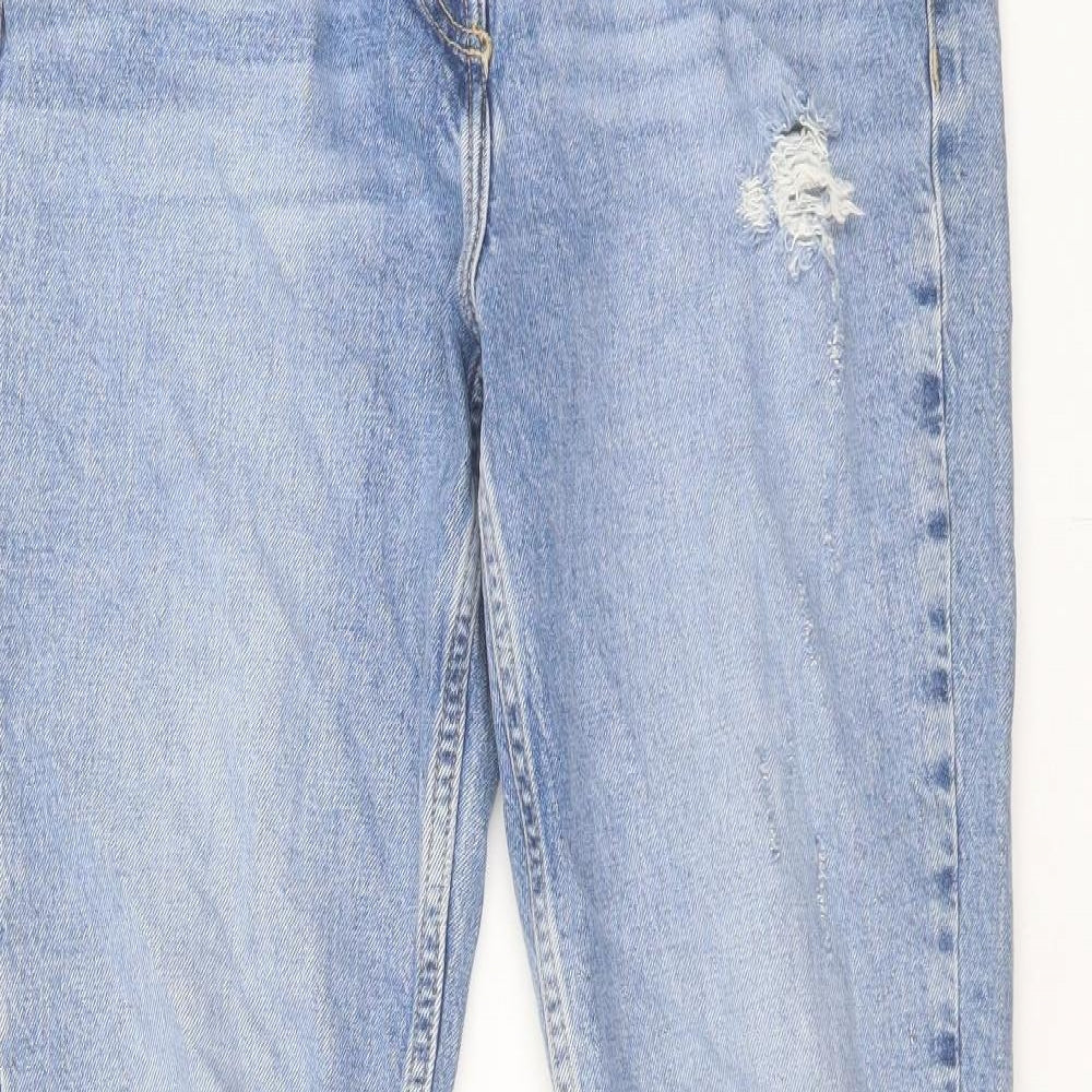 NEXT Womens Blue Cotton Flared Jeans Size 12 L30 in Regular Button