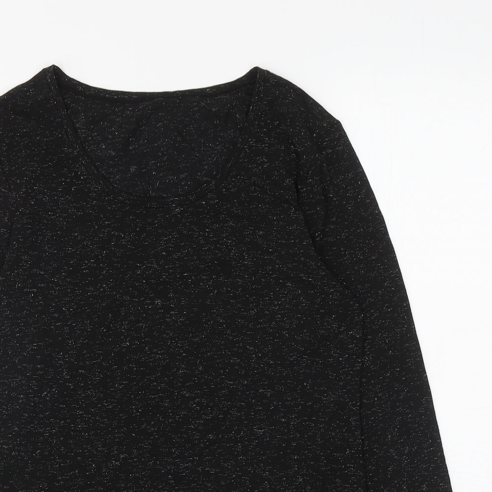 Marks and Spencer Womens Black Acrylic Basic T-Shirt Size 18 Scoop Neck