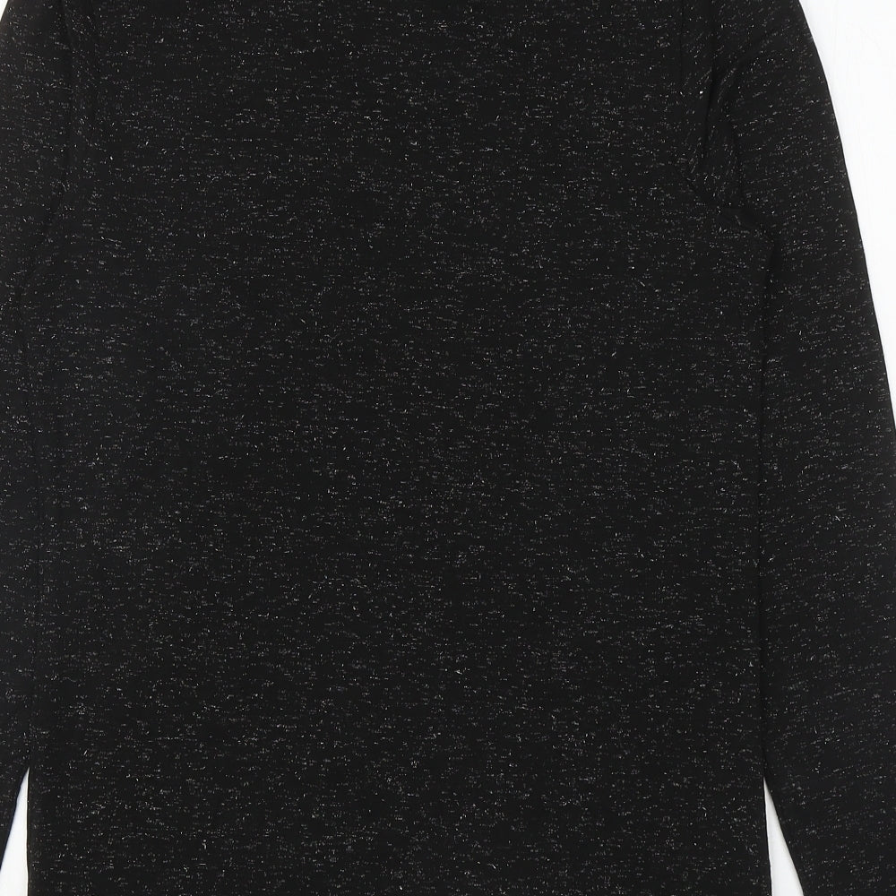 Marks and Spencer Womens Black Acrylic Basic T-Shirt Size 18 Scoop Neck