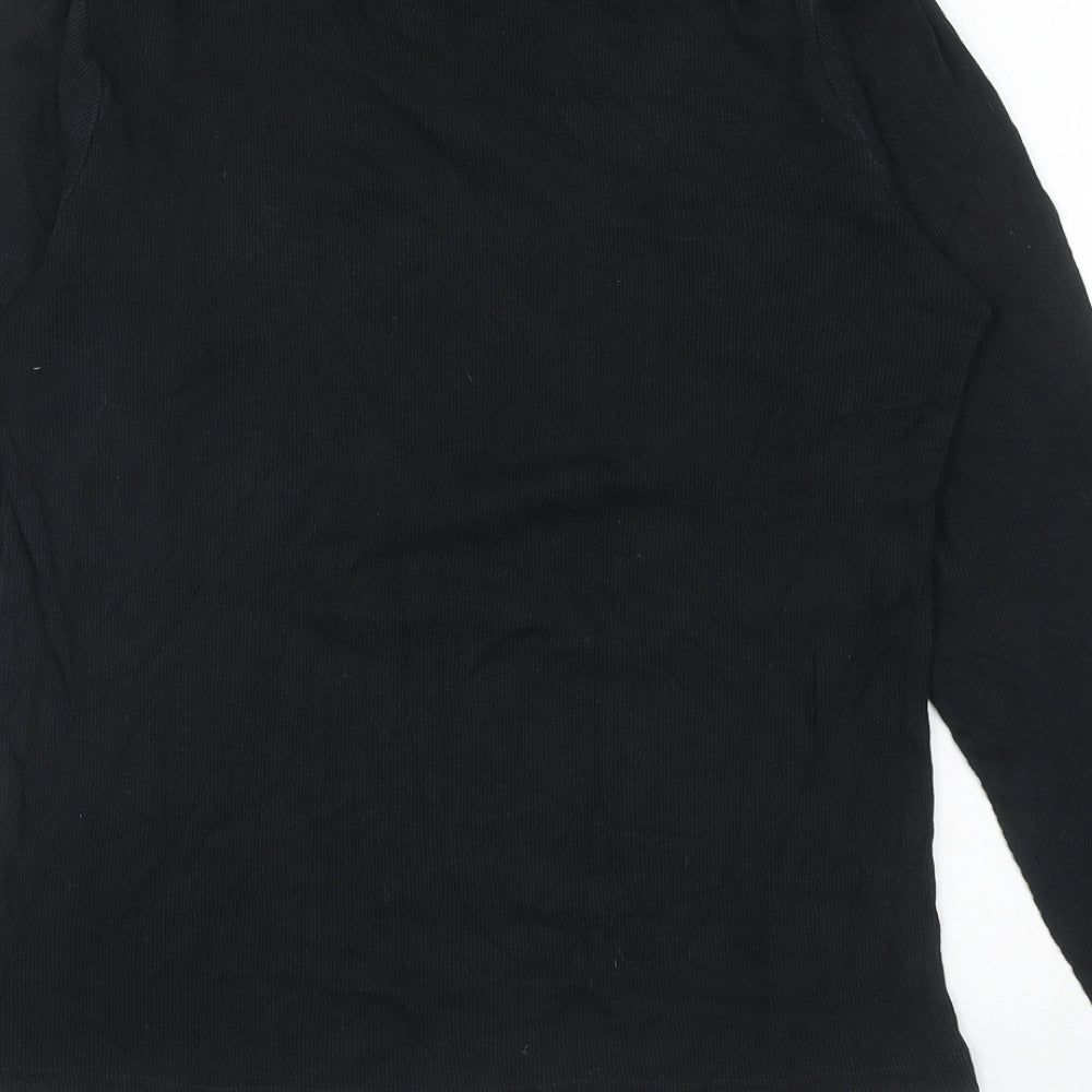 Angelo Litrico Mens Black Cotton T-Shirt Size XL V-Neck