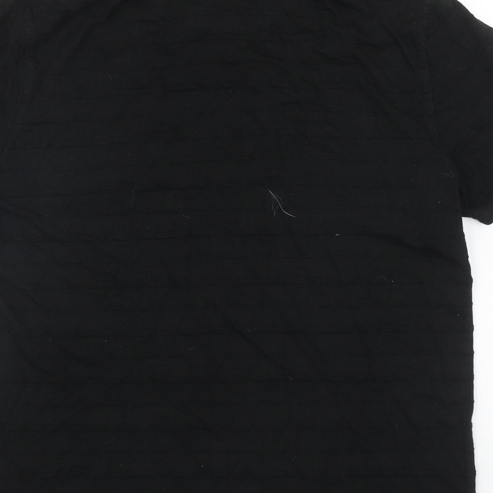 Jasper Conran Mens Black Cotton Polo Size M Collared Button