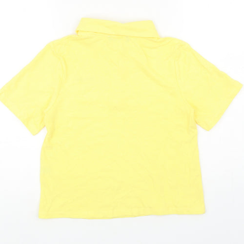 Select Girls Yellow Cotton Basic Polo Size 14 Years Collared Button - Babe