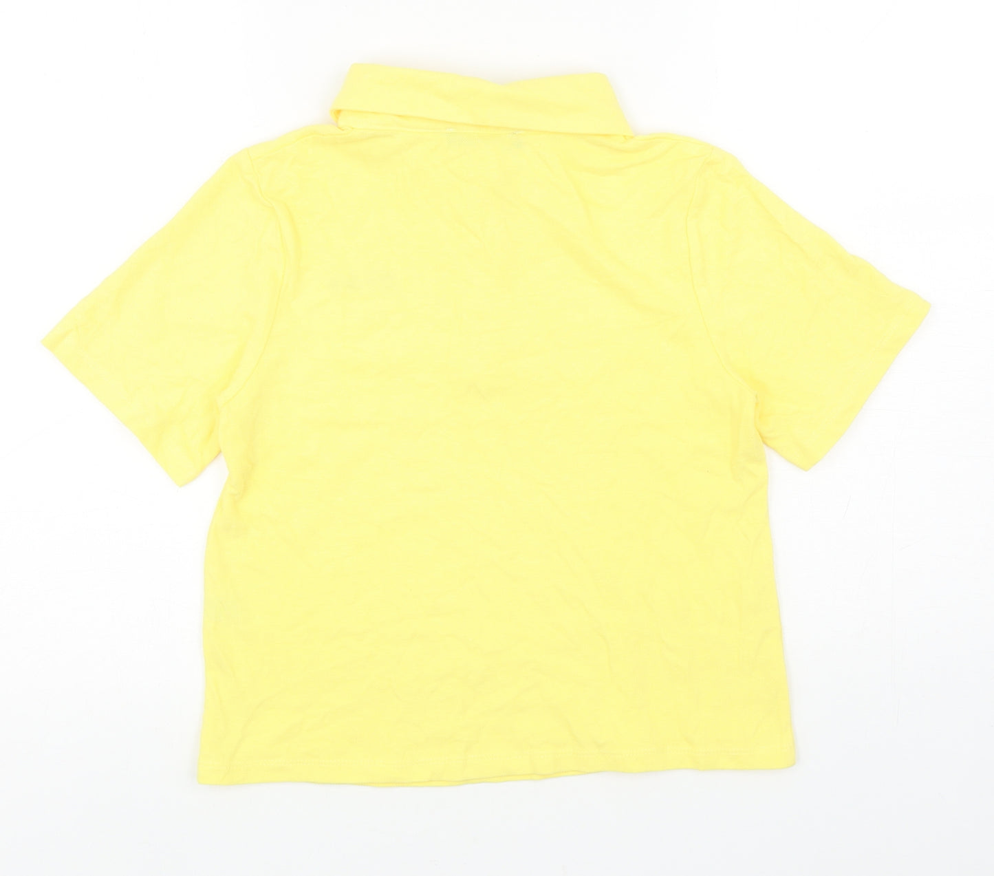 Select Girls Yellow Cotton Basic Polo Size 14 Years Collared Button - Babe