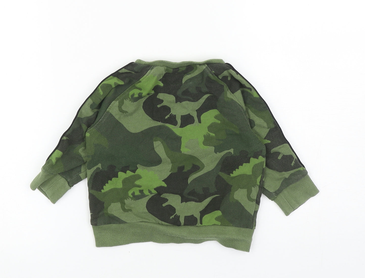 NEXT Boys Green Camouflage Cotton Pullover Jumper Size 9-12 Months Pullover - Dinosaur