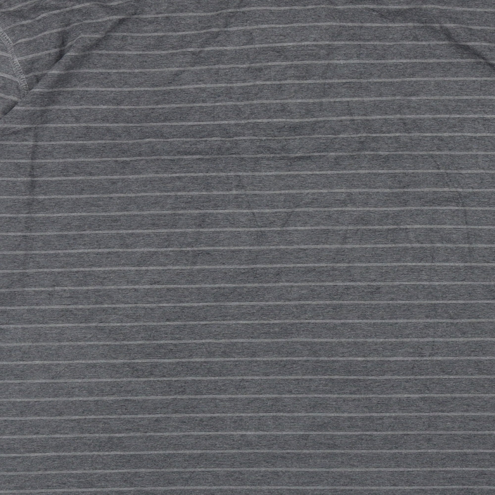 Mountain Warehouse Mens Grey Striped Cotton T-Shirt Size 3XL Round Neck