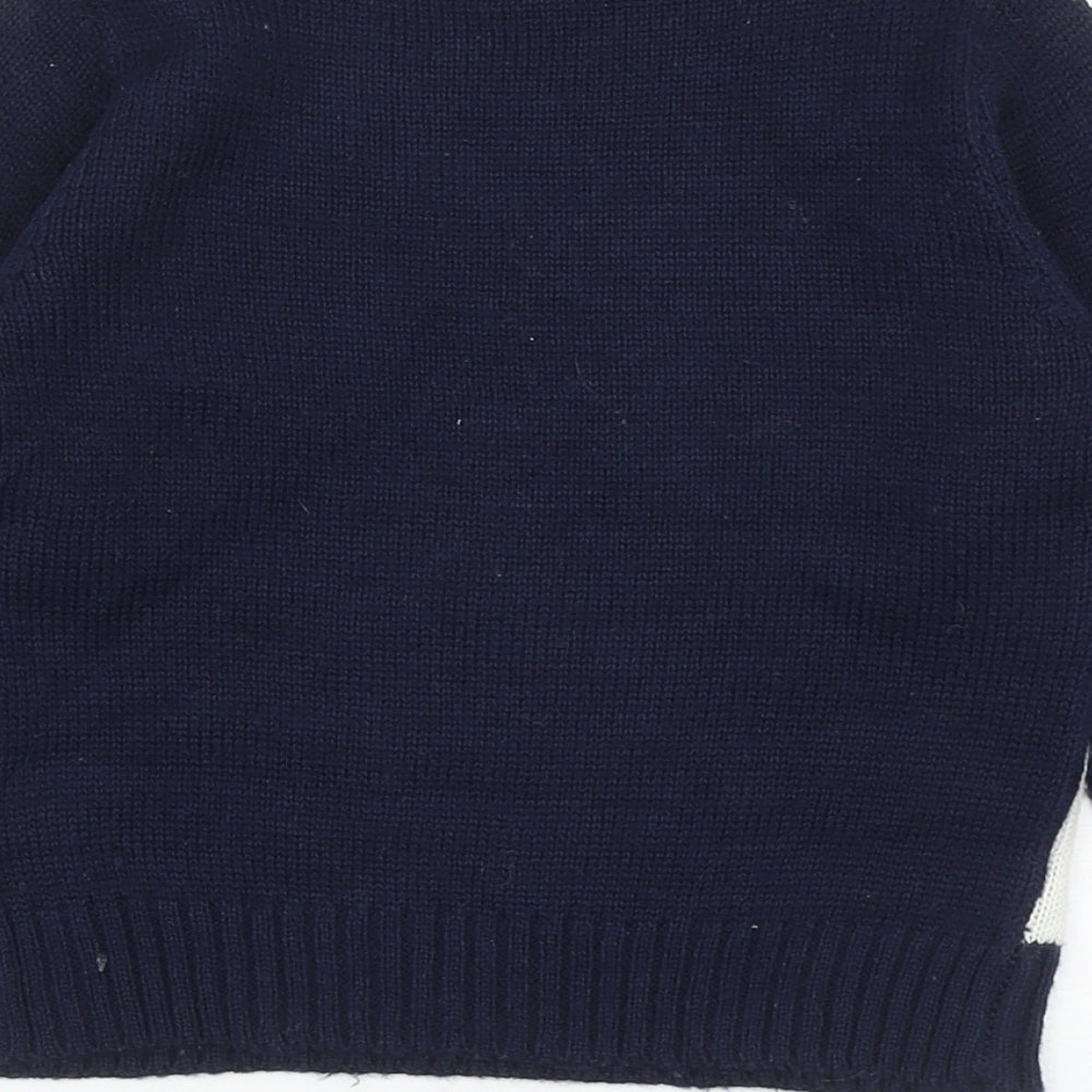Peacocks Boys Blue Round Neck Acrylic Pullover Jumper Size 2-3 Years Pullover - Christmas Dinosaur