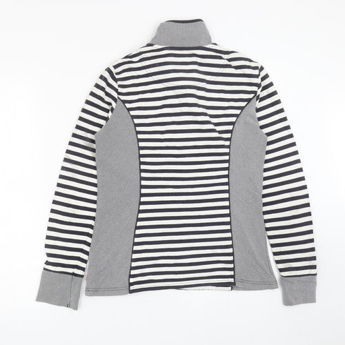 Per Una Womens Blue Striped Cotton Henley Sweatshirt Size S Button