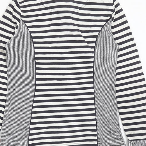 Per Una Womens Blue Striped Cotton Henley Sweatshirt Size S Button