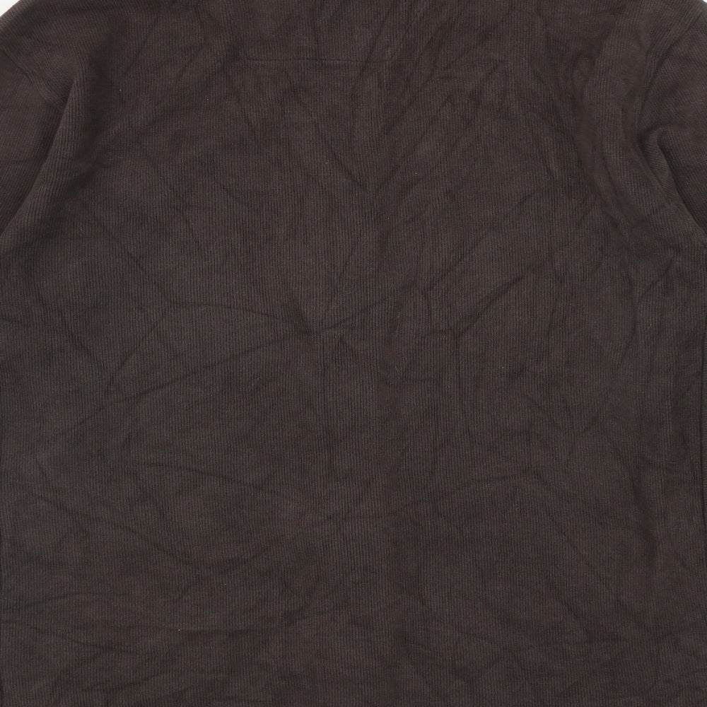NEXT Mens Brown High Neck Cotton Full Zip Jumper Size L