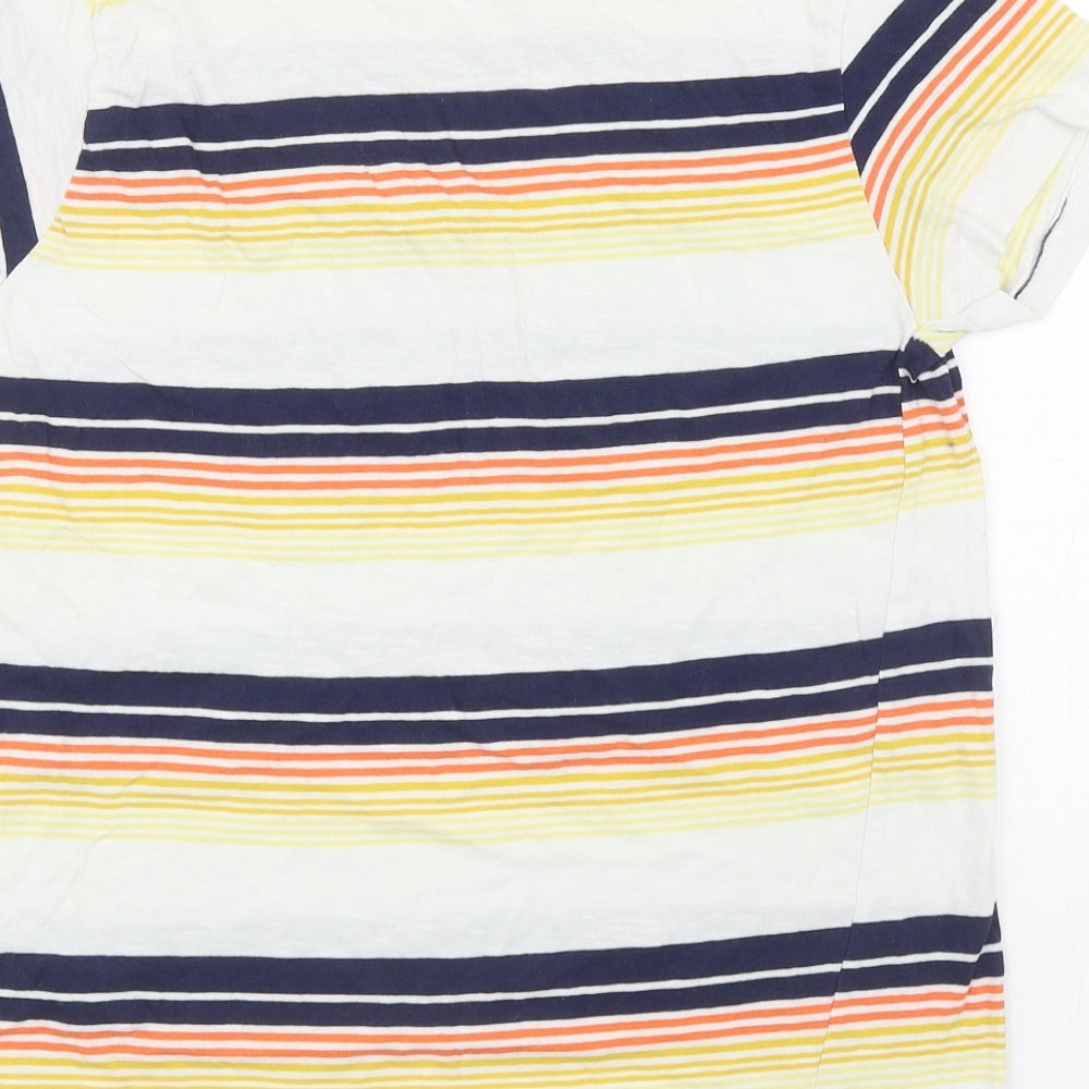 Primark Boys Multicoloured Striped Cotton Basic T-Shirt Size 11-12 Years Round Neck Pullover - Miami
