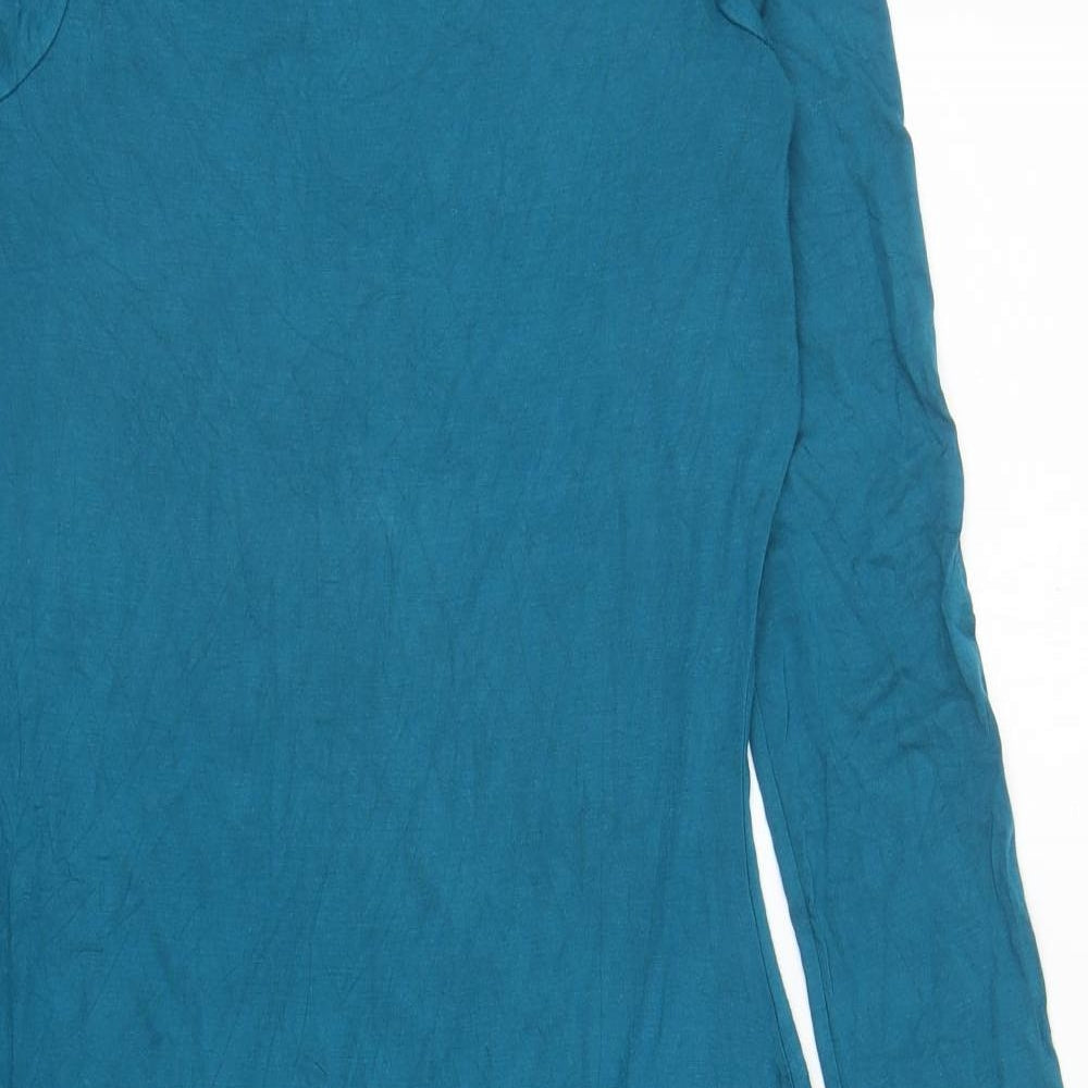 River Island Womens Blue Viscose Bodycon Size 12 Boat Neck Pullover