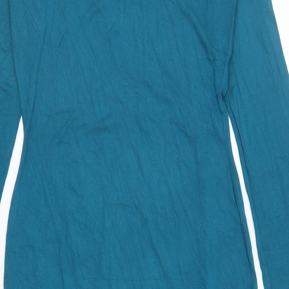 River Island Womens Blue Viscose Bodycon Size 12 Boat Neck Pullover