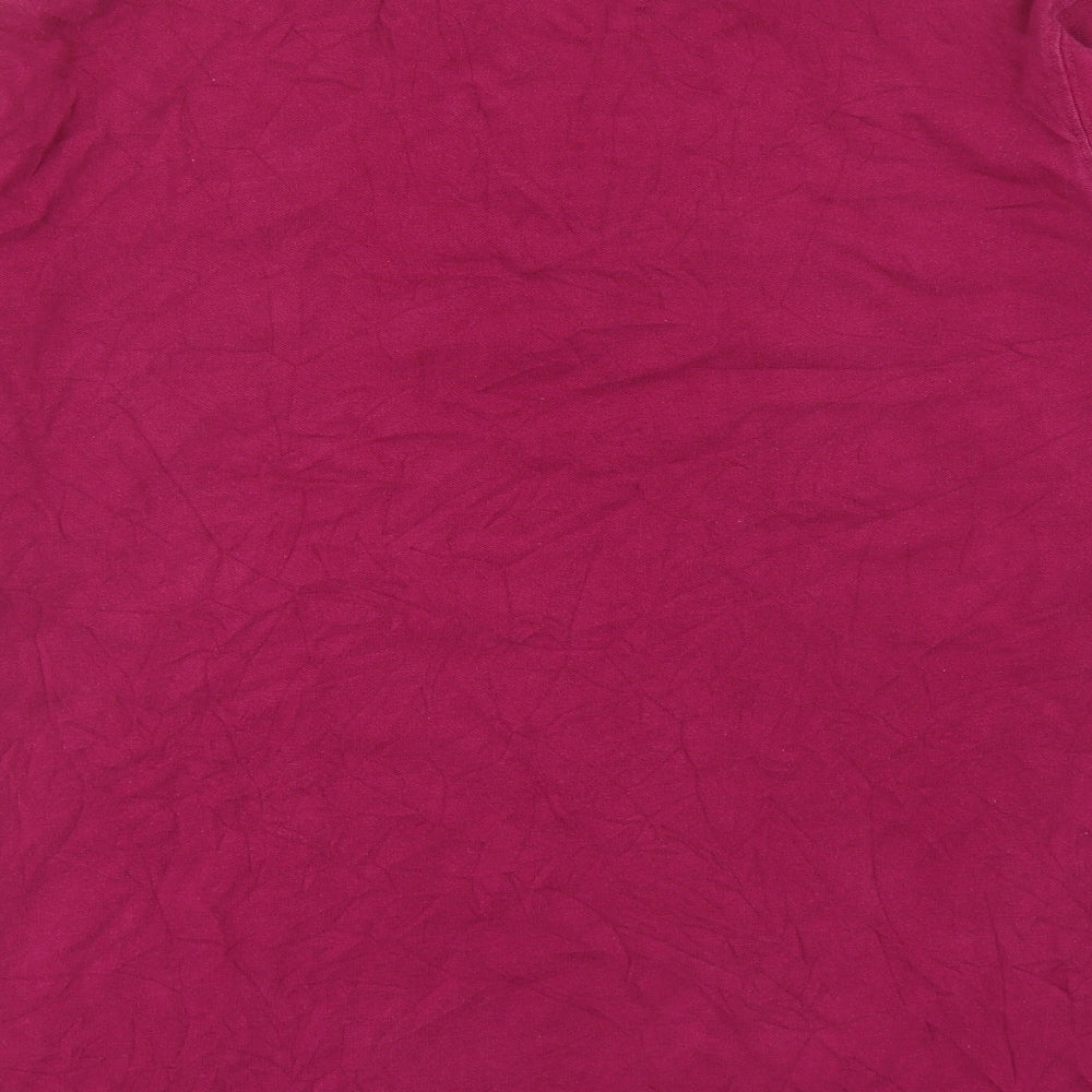 Cotton Traders Mens Pink Cotton Polo Size L Collared Button