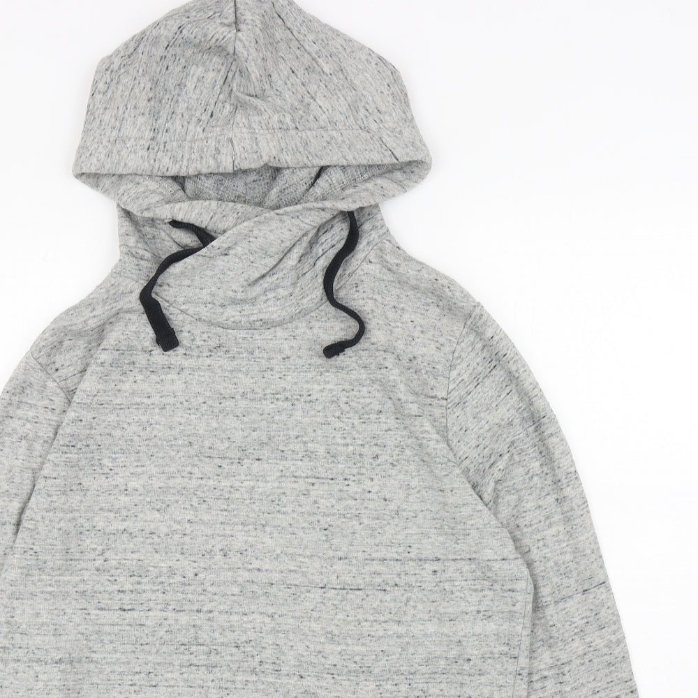 Divided Mens Grey Cotton Pullover Hoodie Size M