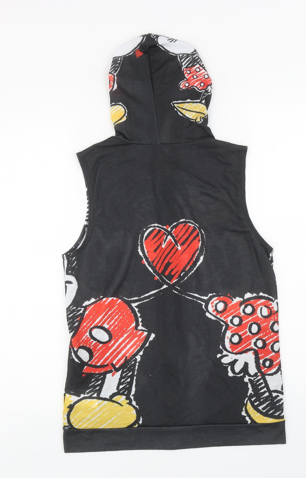 Disney Girls Black Polyester Full Zip Hoodie Size L Zip - Mickey Mouse