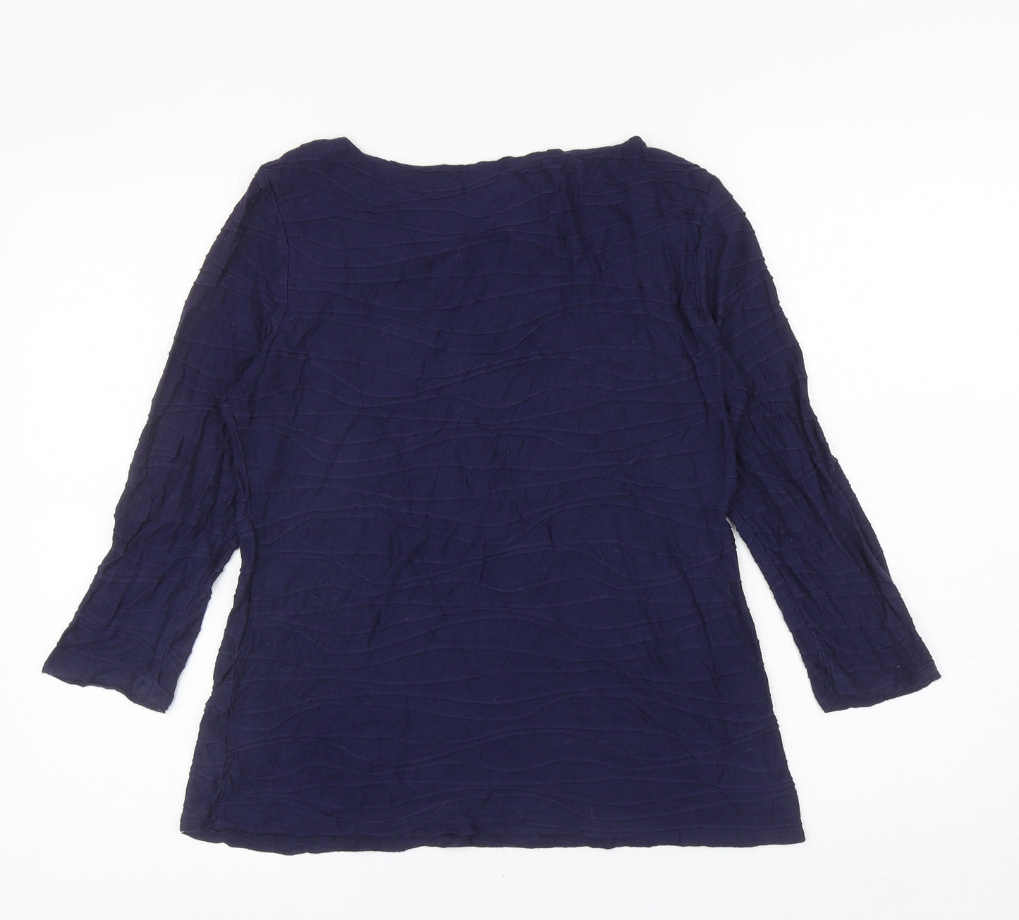 Phase Eight Womens Blue Viscose Basic T-Shirt Size 16 Boat Neck
