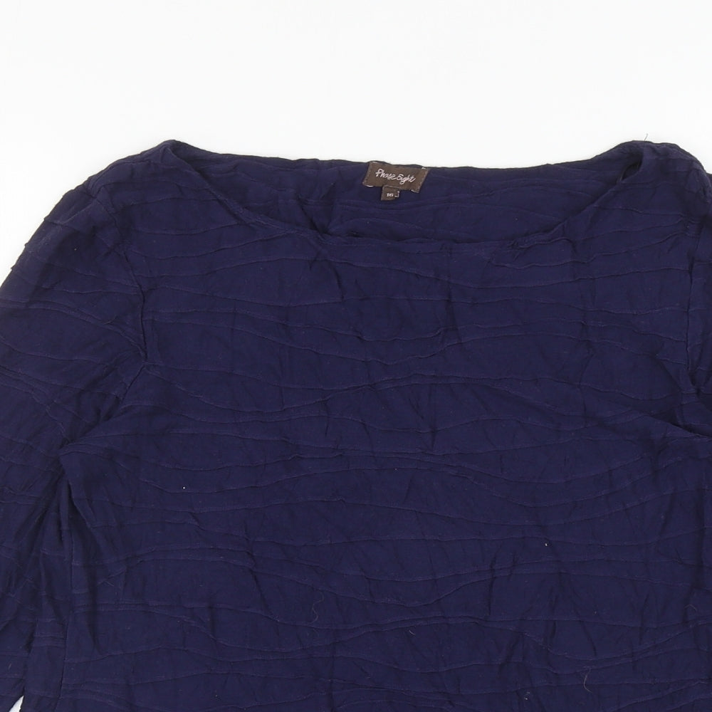 Phase Eight Womens Blue Viscose Basic T-Shirt Size 16 Boat Neck