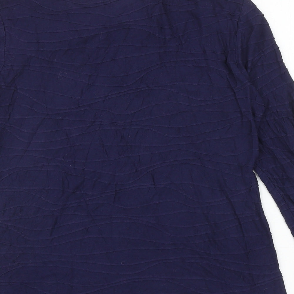 Phase Eight Womens Blue Viscose Basic T-Shirt Size 16 Boat Neck