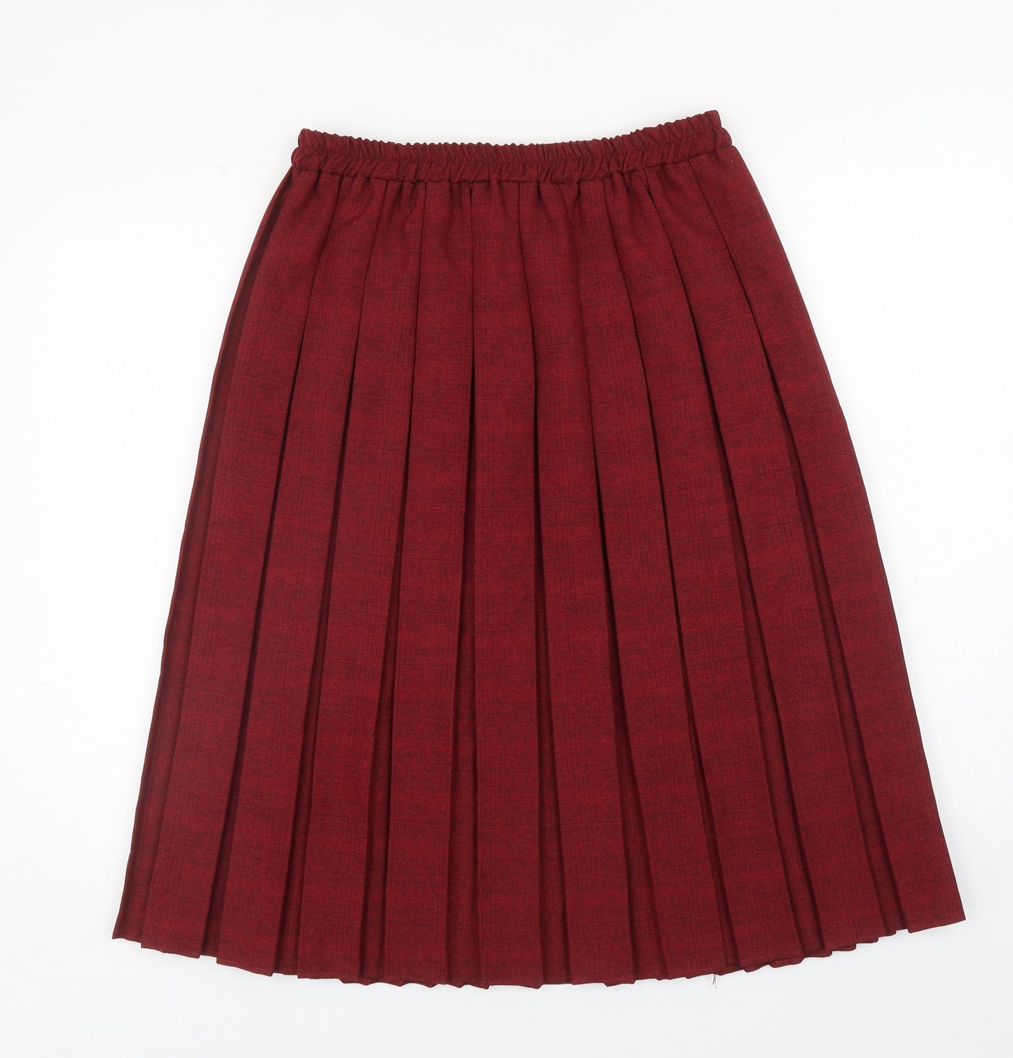 Preworn Womens Red Polyester Pleated Skirt Size L