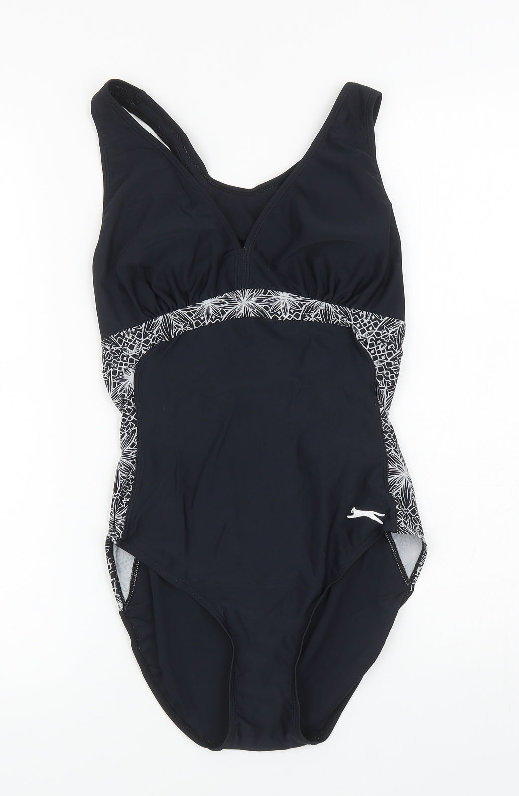 Slazenger Womens Black Geometric Nylon One Piece Size 16