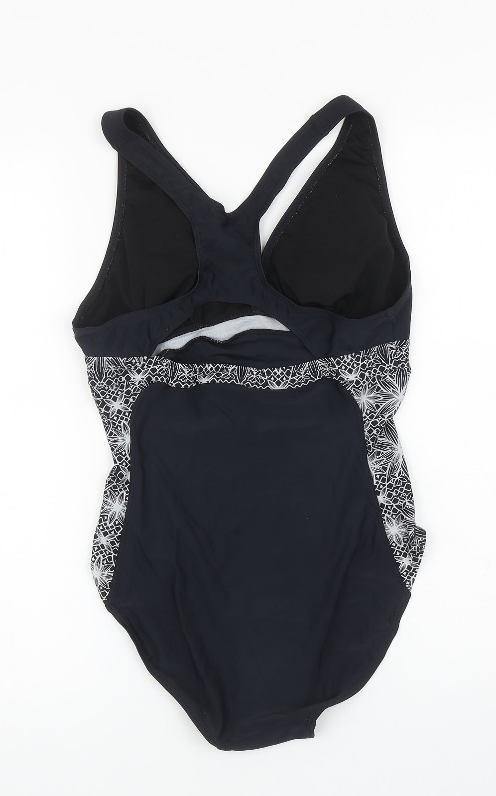 Slazenger Womens Black Geometric Nylon One Piece Size 16