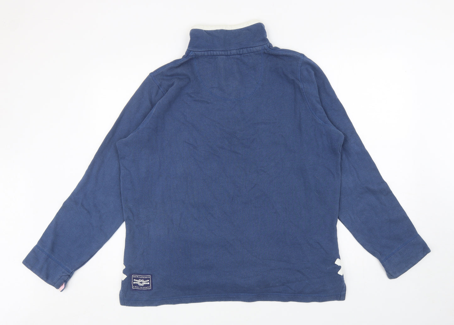 Crew Clothing Womens Blue Cotton Pullover Sweatshirt Size 16 Zip
