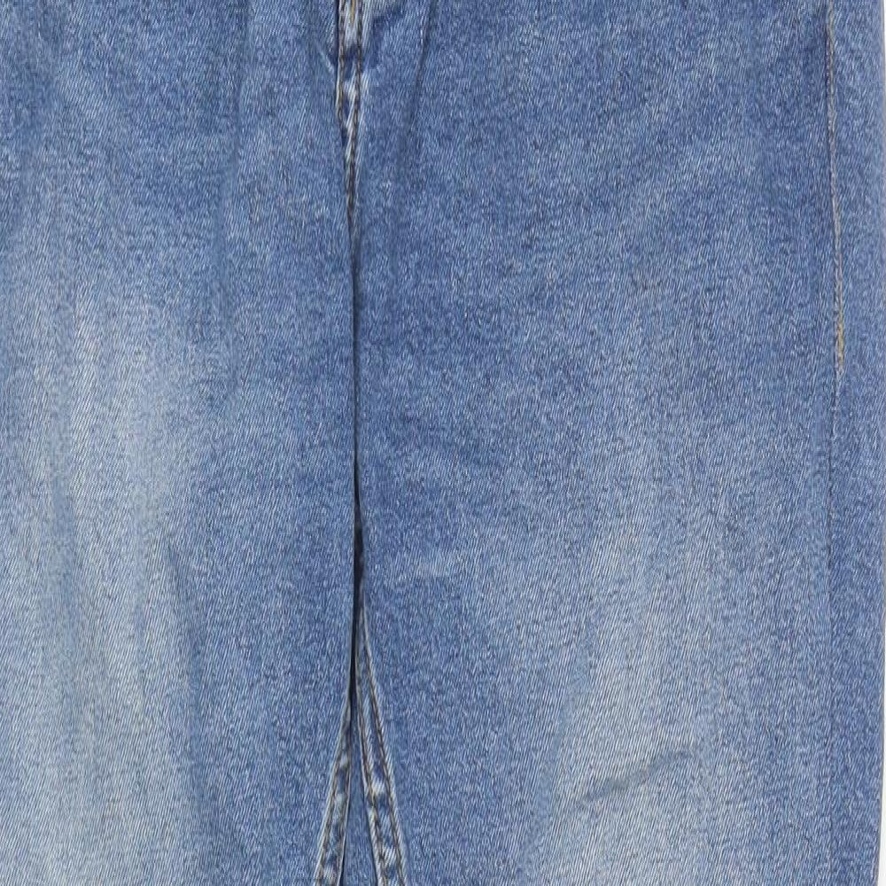 Pull&Bear Womens Blue Cotton Skinny Jeans Size 14 L29 in Regular Zip