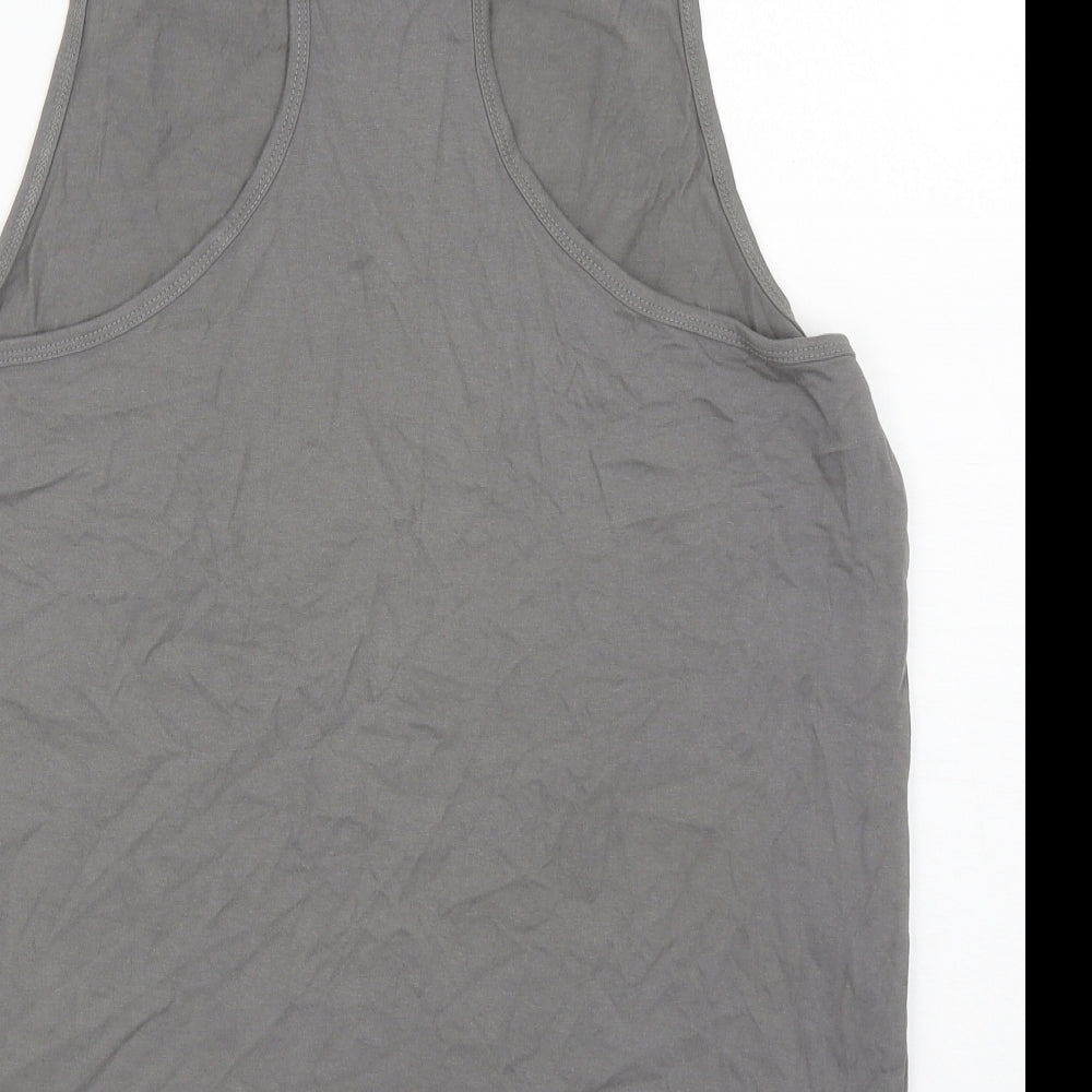Tapout Mens Grey Cotton Basic Tank Size 2XL Scoop Neck Pullover - Driven To Win