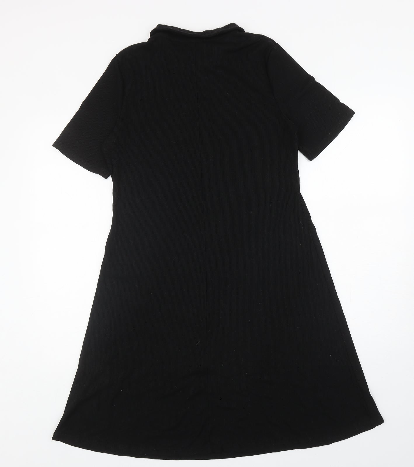 Primark Womens Black Polyester A-Line Size 16 Collared Zip