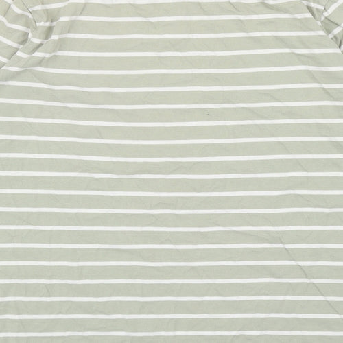 Crew Clothing Womens Green Striped Cotton Basic T-Shirt Size 10 Boat Neck