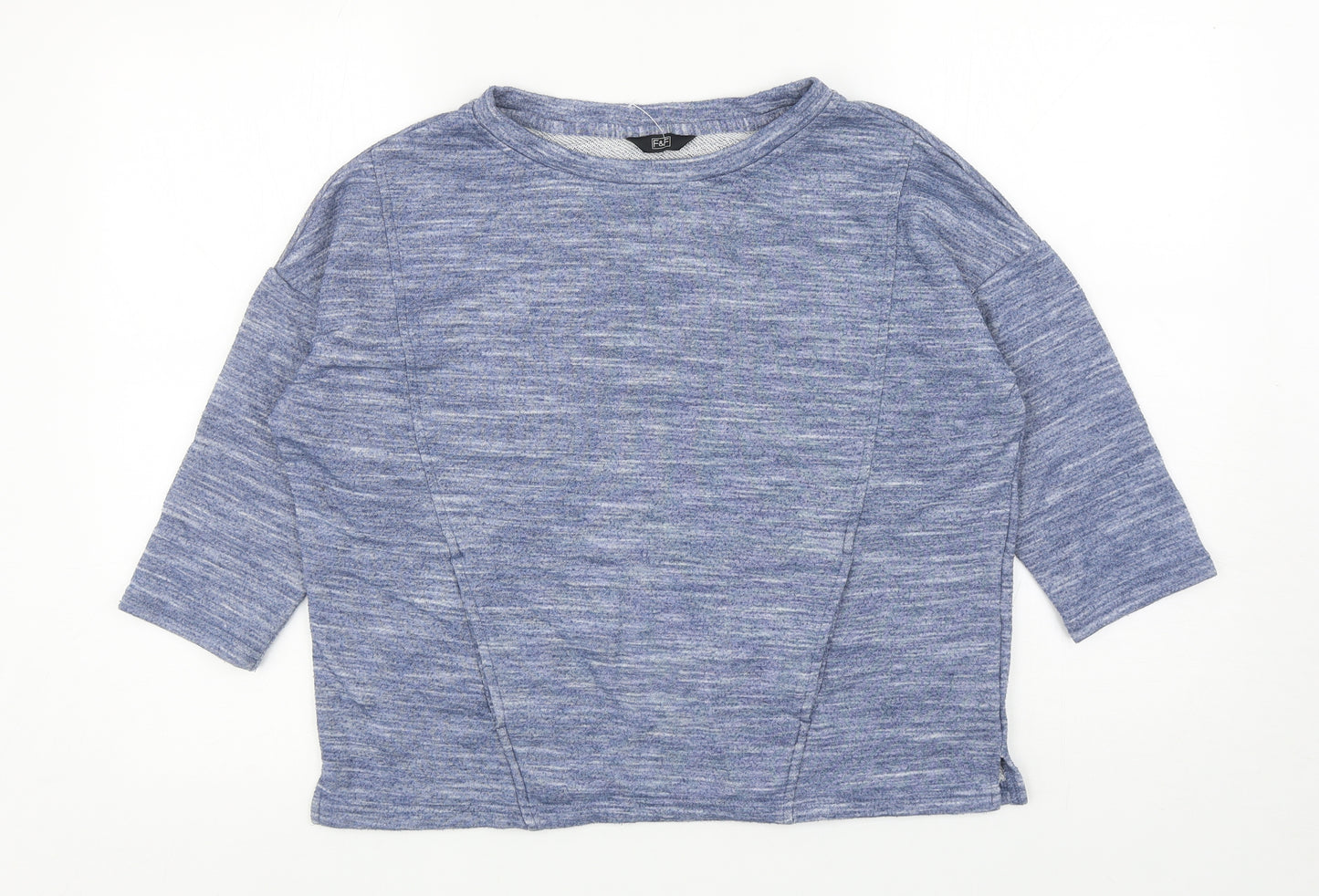 F&F Womens Blue Polyester Pullover Sweatshirt Size 12 Pullover