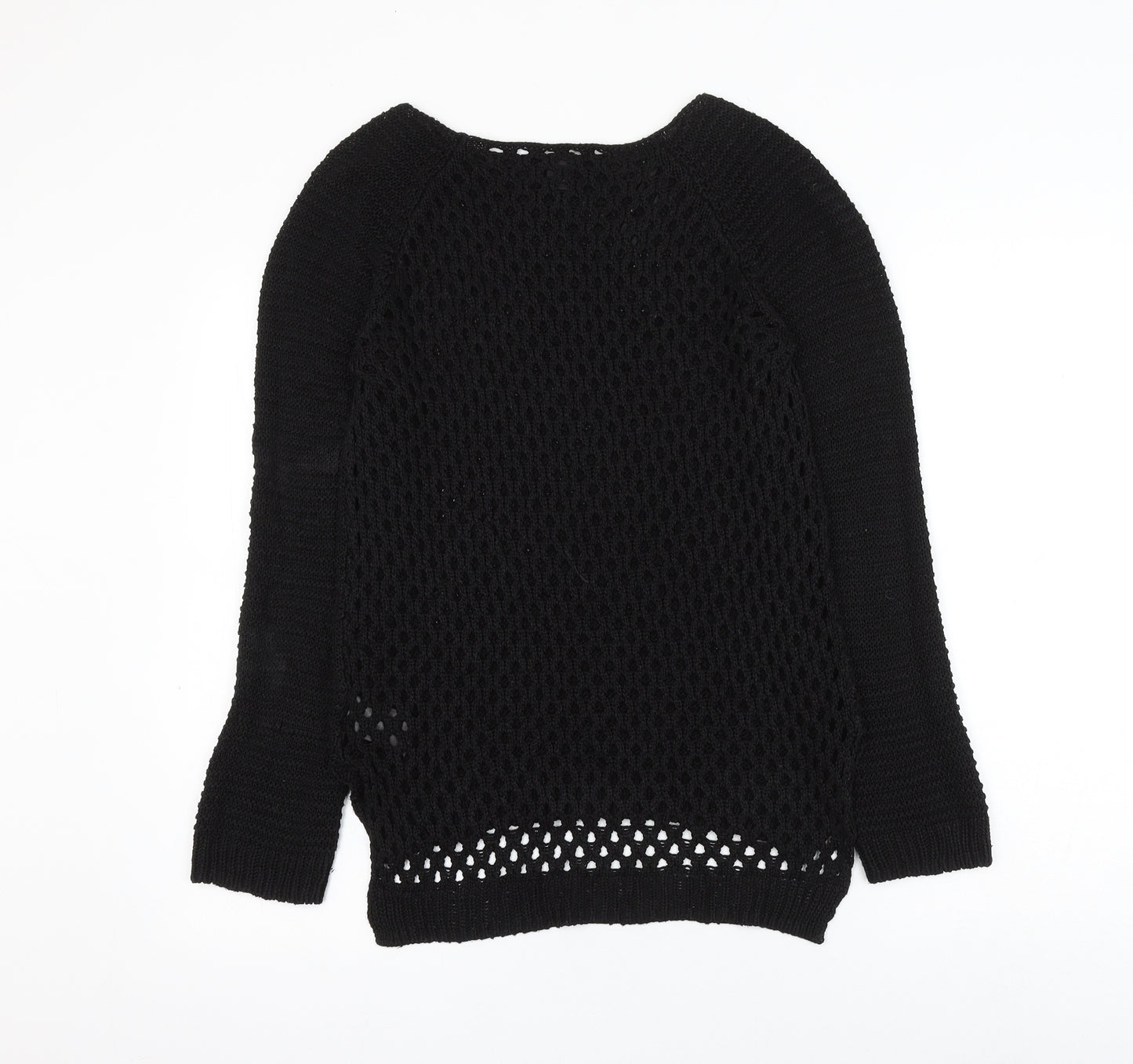 H&M Womens Black Round Neck Acrylic Pullover Jumper Size S