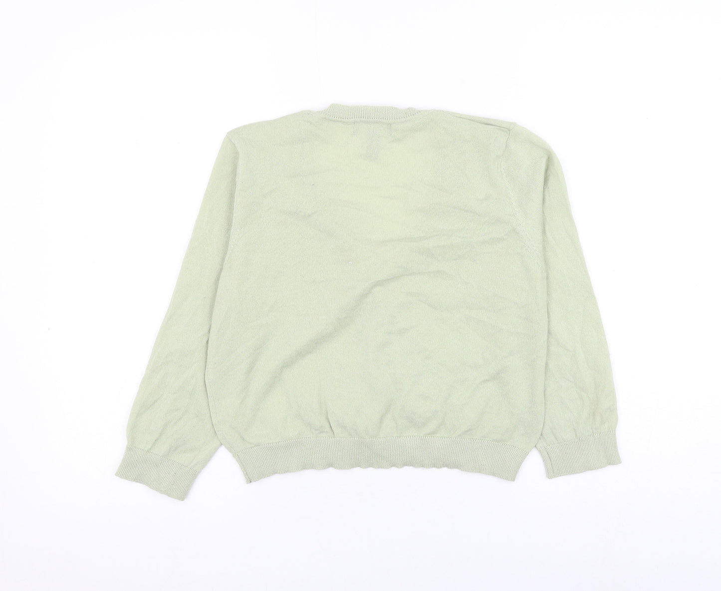 New Look Womens Green V-Neck Polyester Cardigan Jumper Size 12