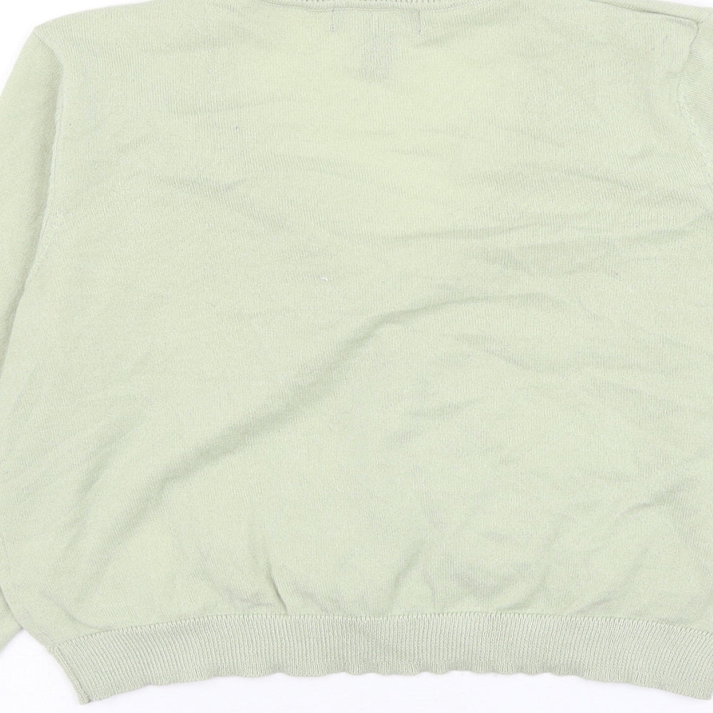 New Look Womens Green V-Neck Polyester Cardigan Jumper Size 12