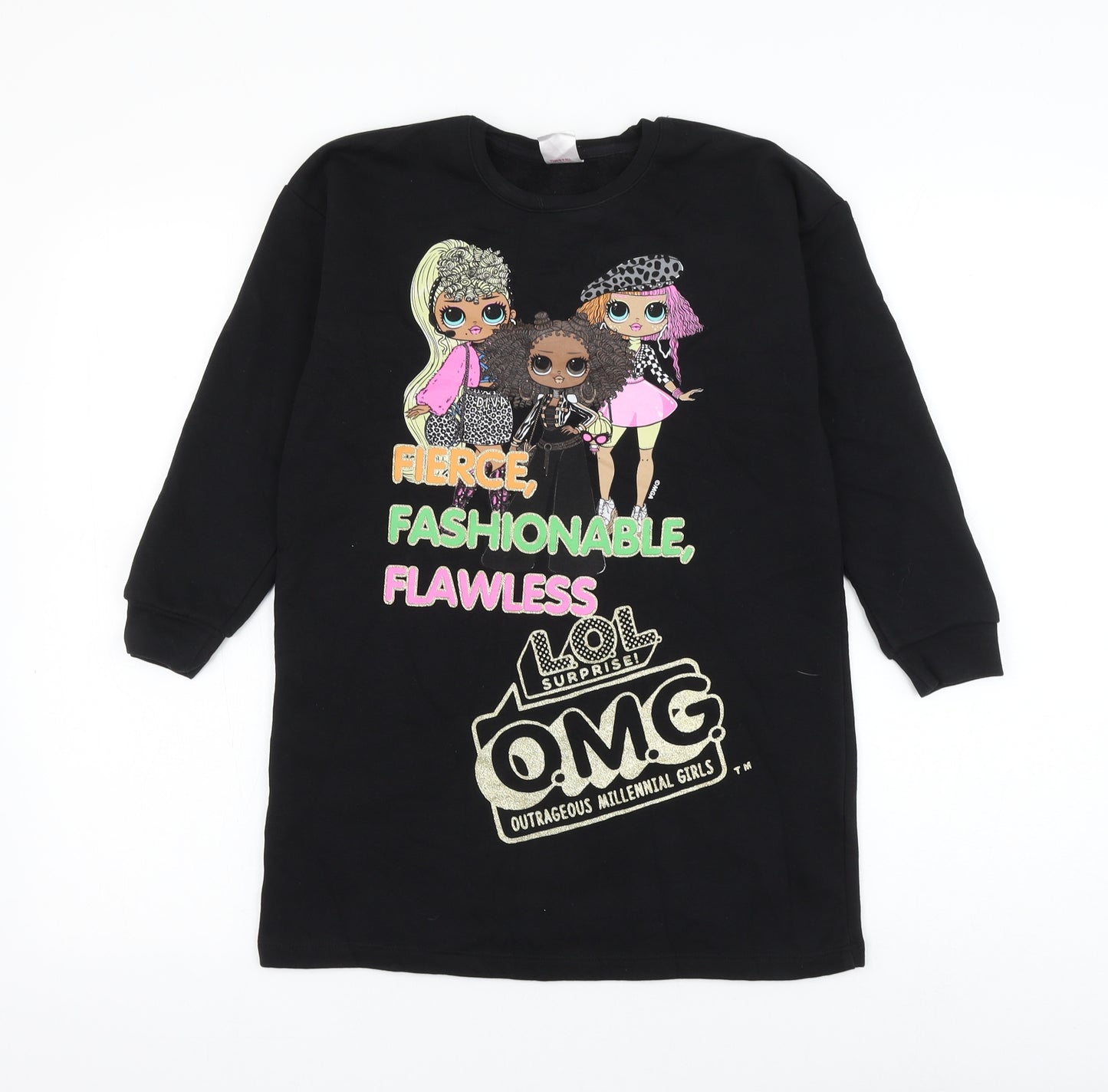 George Girls Black Cotton Pullover Sweatshirt Size 7-8 Years Pullover - LOL Dolls