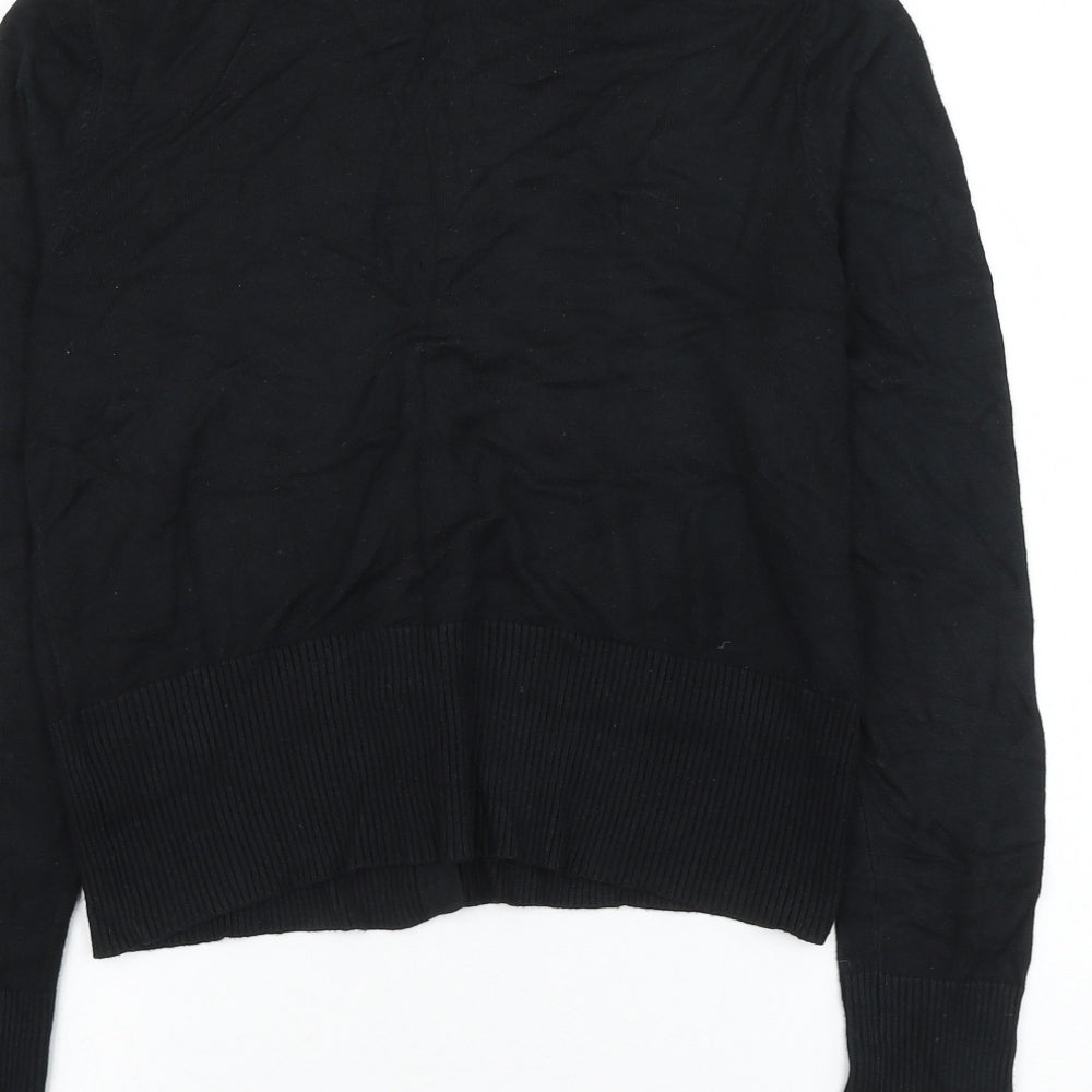 Marks and Spencer Womens Black Round Neck Viscose Cardigan Jumper Size 12
