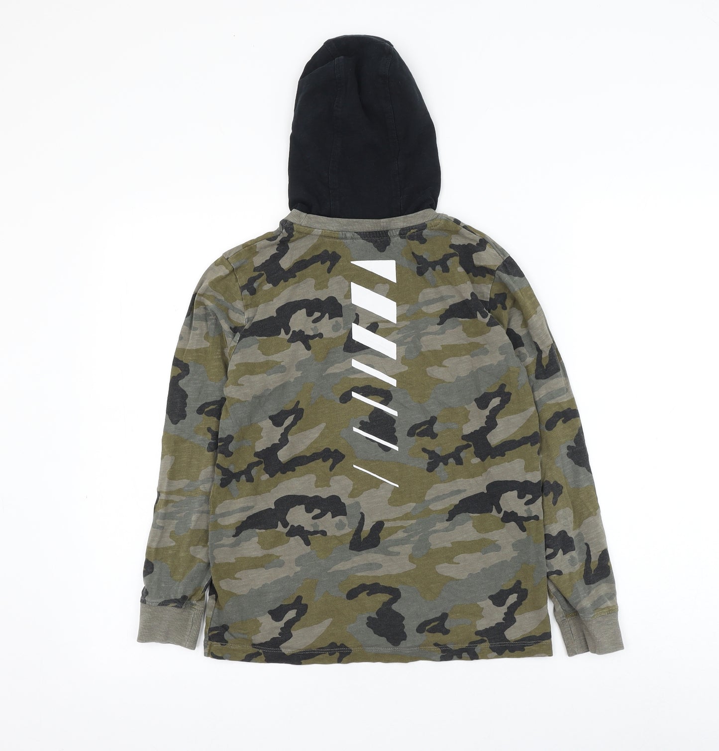 NEXT Boys Green Camouflage Cotton Pullover Hoodie Size 10 Years Pullover
