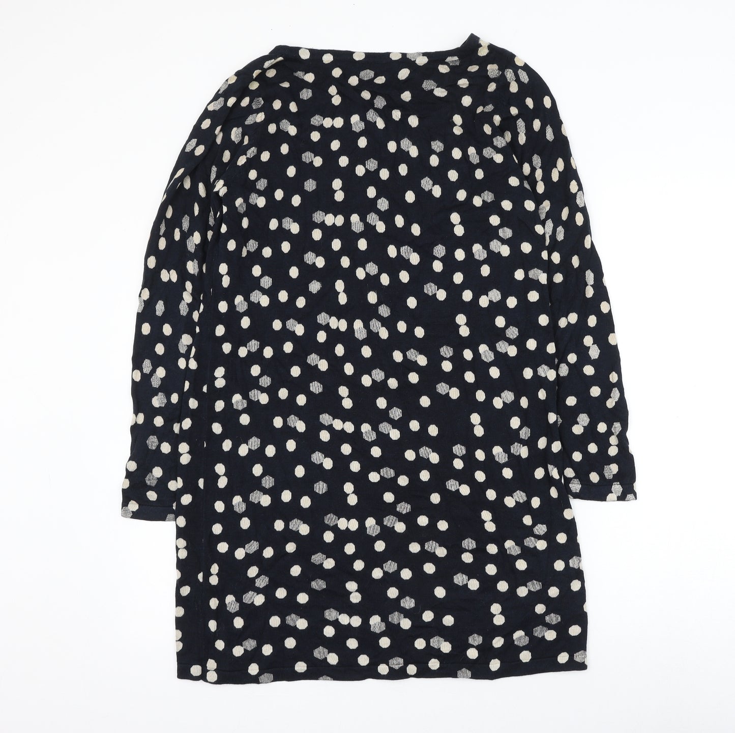 Marks and Spencer Womens Blue Round Neck Polka Dot Polyester Pullover Jumper Size L