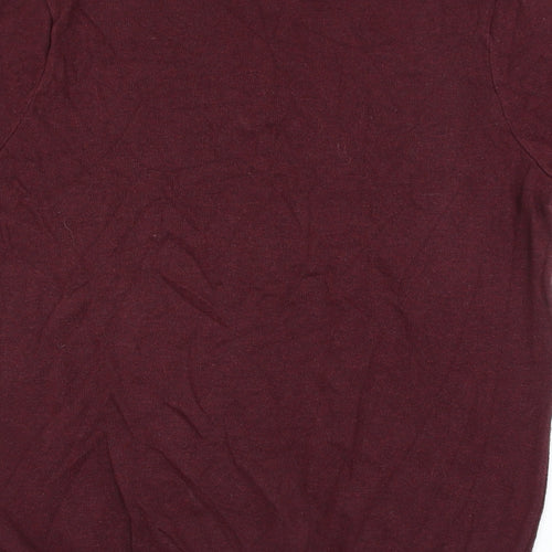 George Mens Red Cotton Polo Size M Collared Button
